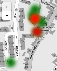 Heatmap, Leaflet, Mapa, Praha